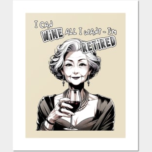 I can wine all I want, play on words Posters and Art